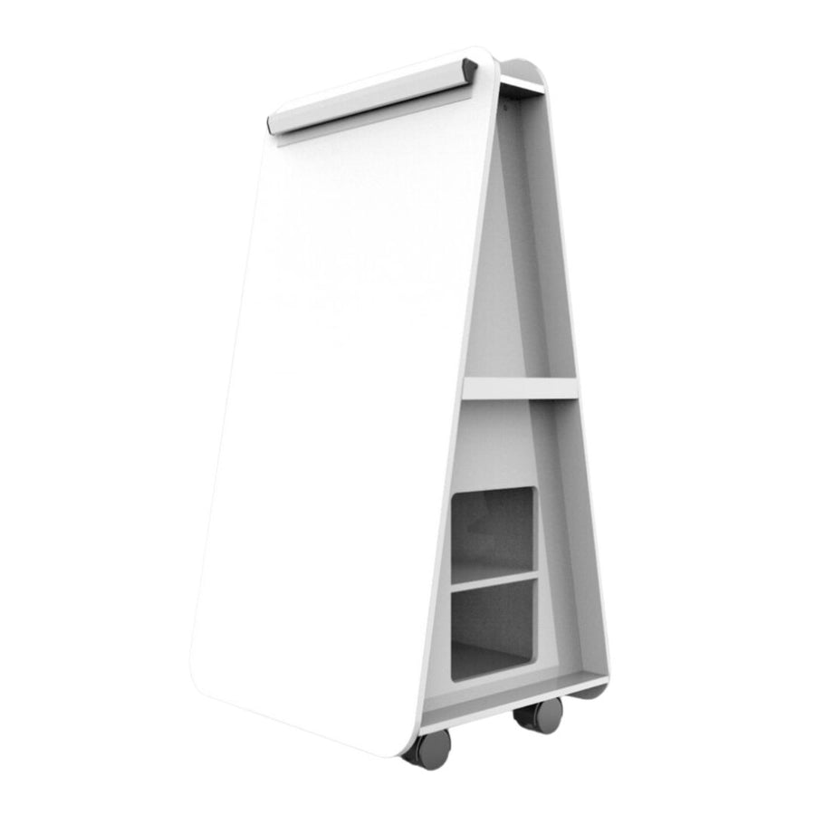 Pinnacle Whiteboard A Stand with Shelves